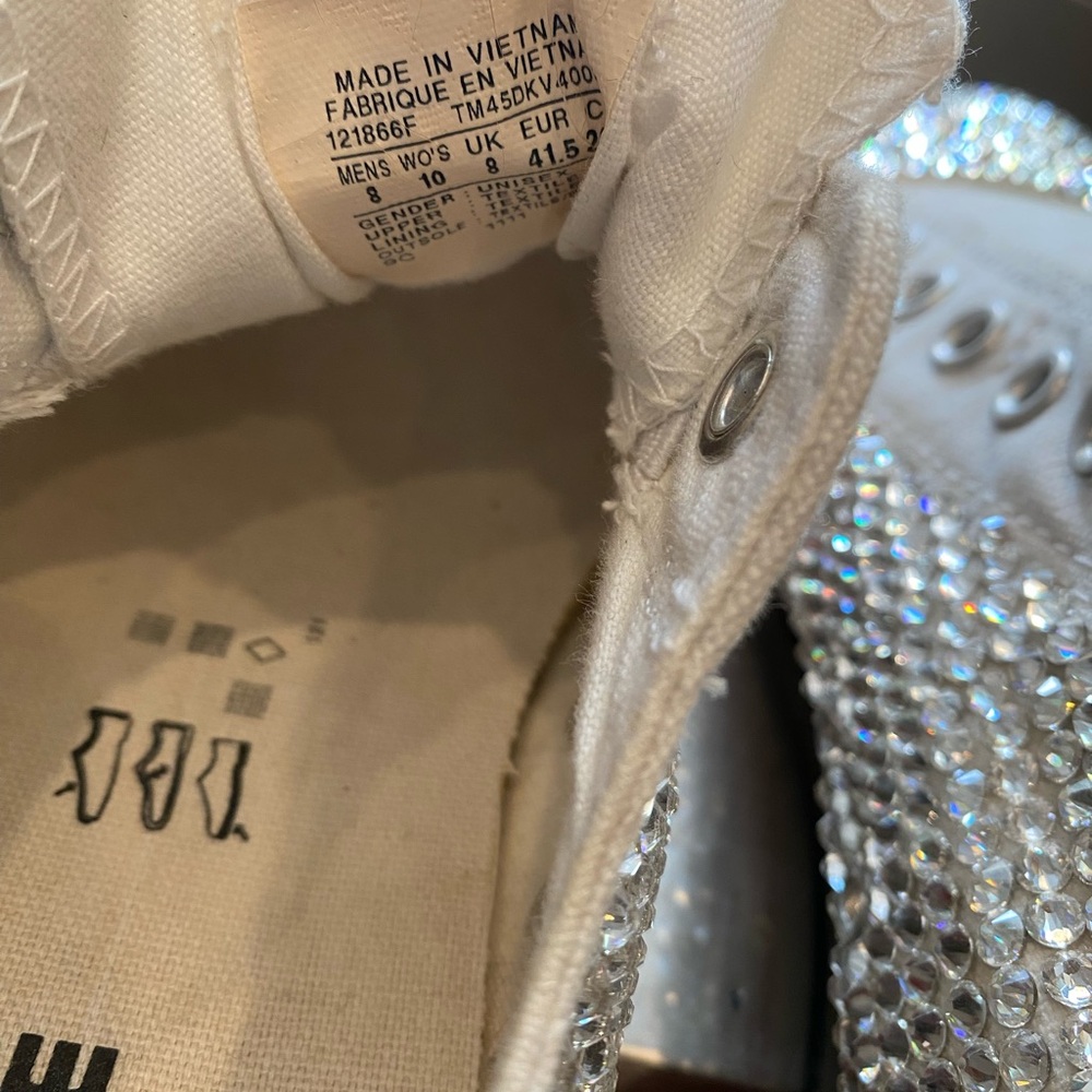 White Sneakers with Rhinestones